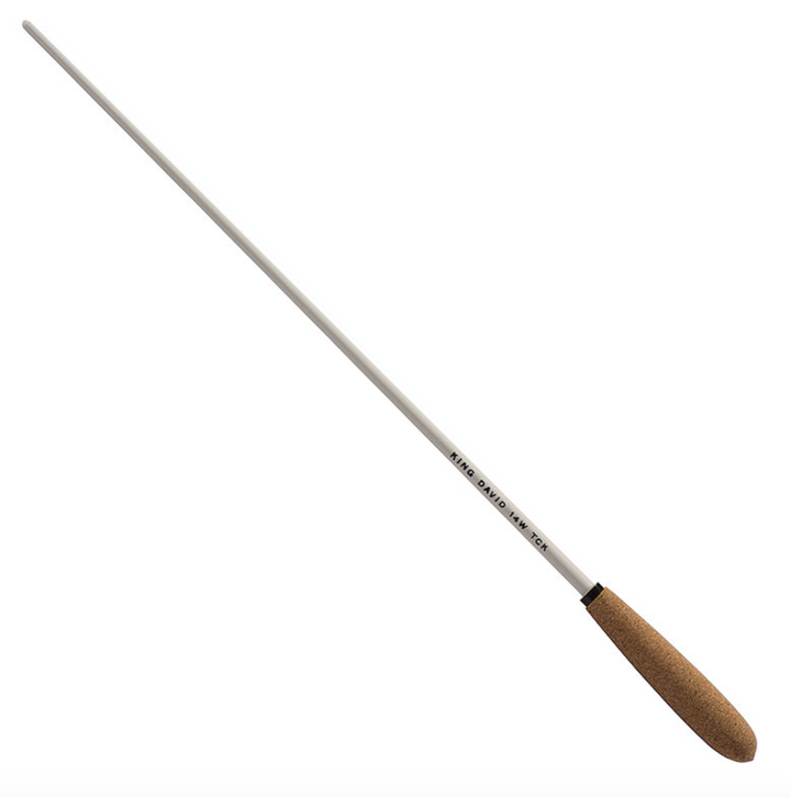 King David 14” - 35.5cm birch wood conductors baton tapered cork handle 14WTCK