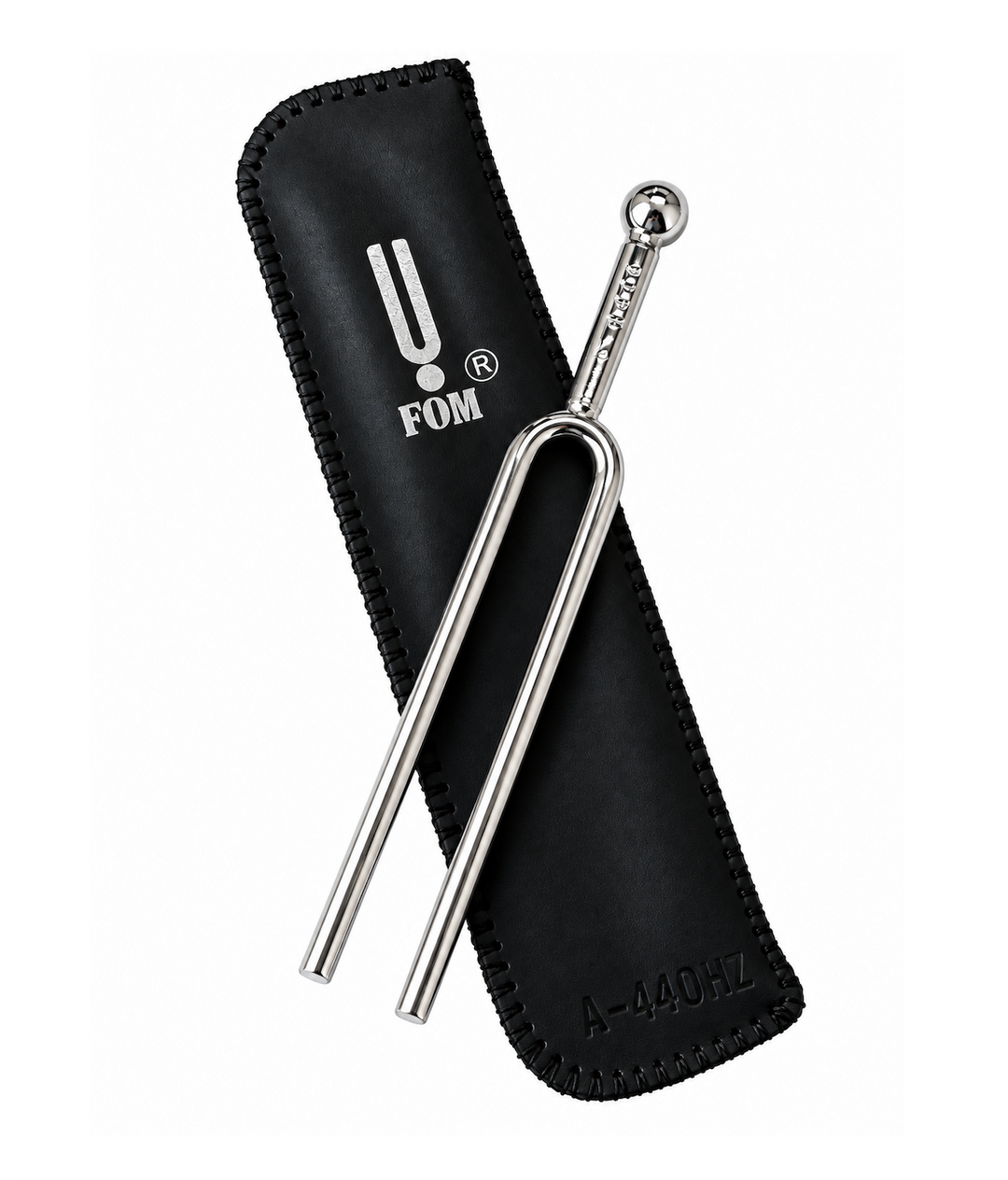 FOM Tuning Fork A-440 - Steel, with Black Leatherette Pouch