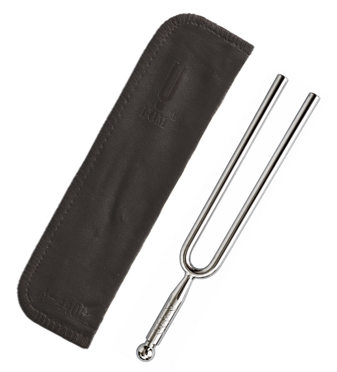 FOM Tuning Fork A-440 - Steel, with Leatherette Pouch