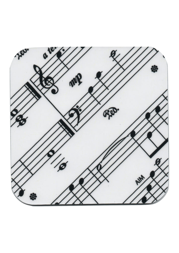 AIM Gifts single vinyl drinks coaster with rubber non slip base sheet music