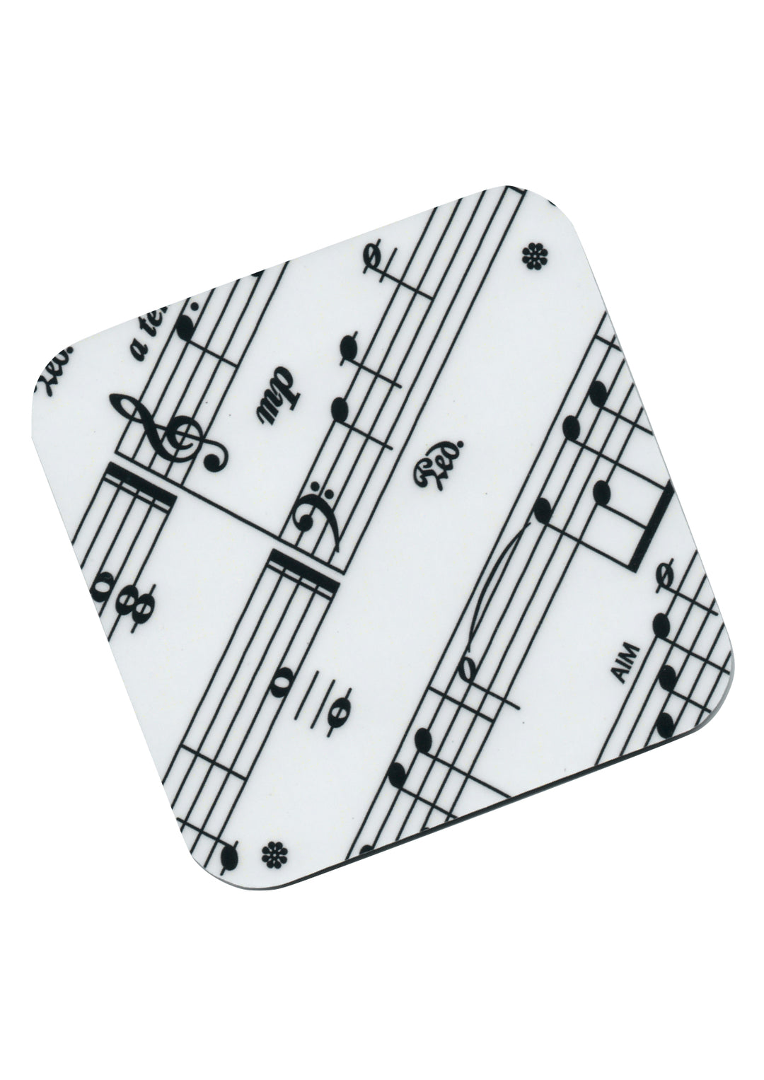 AIM Gifts single vinyl drinks coaster with rubber non slip base sheet music