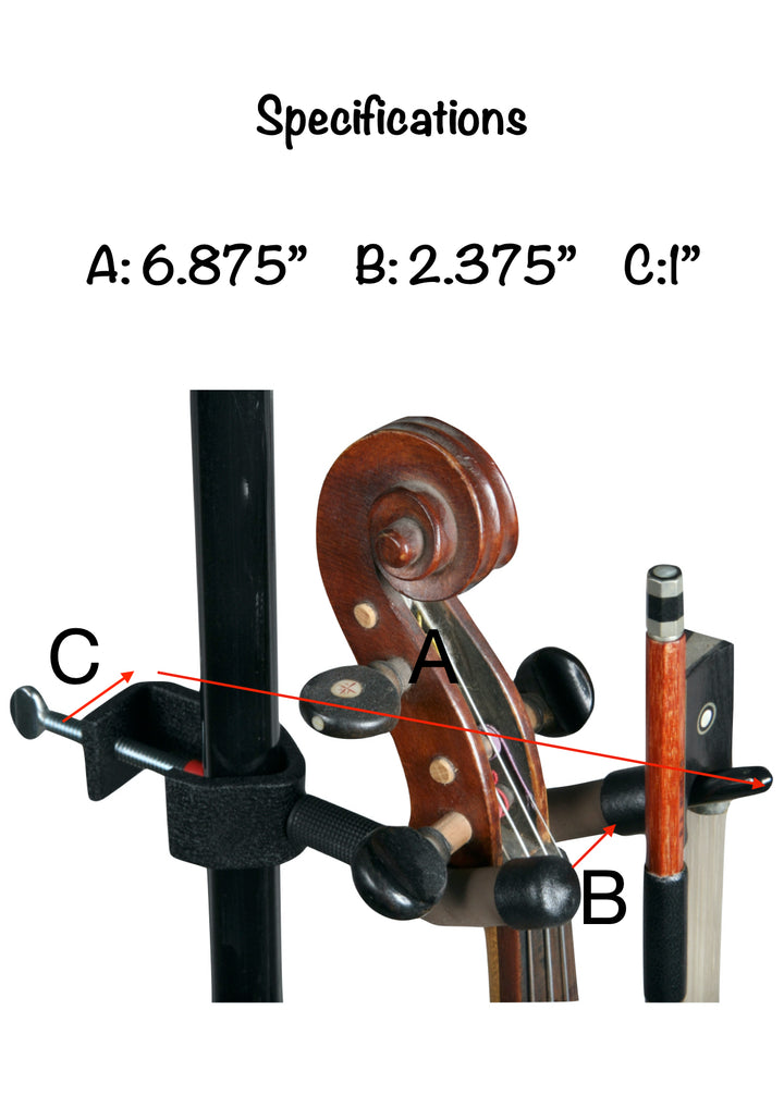 String Swing violin &amp; bow music stand microphone stand hanger Made in USA