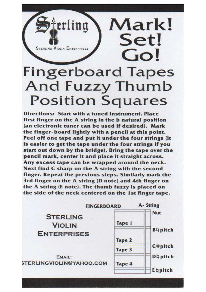 New Sterling Mark! Set! Go! teacher pack violin viola fingerboard thumb markers