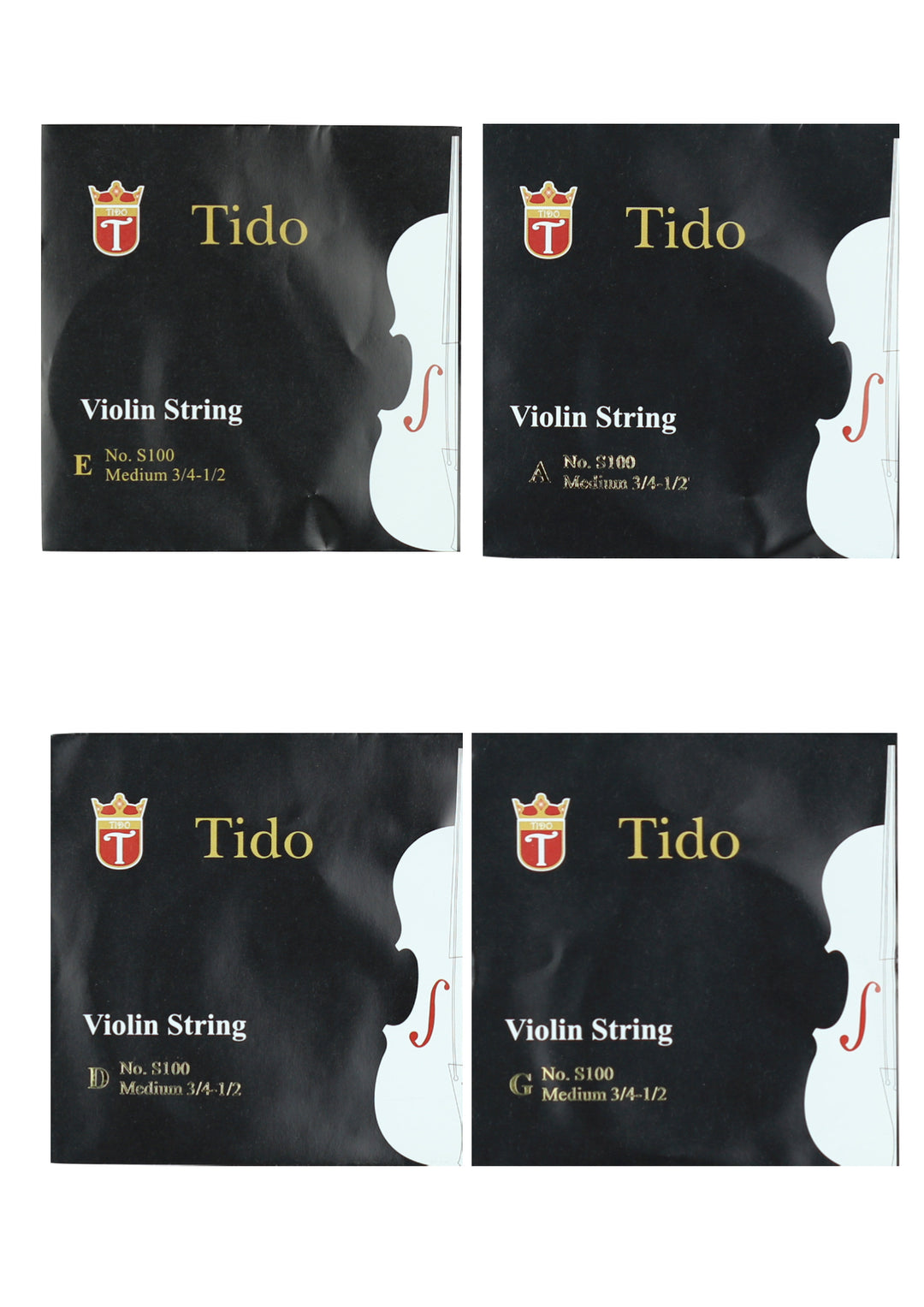Tido brand violin string set wound with metal core