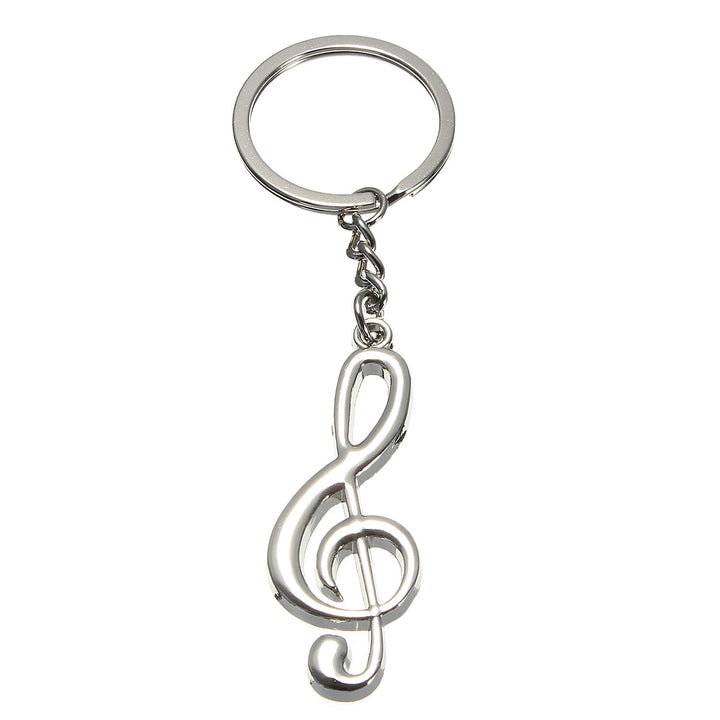 Metal treble clef music keyring tough chain links &amp; split ring