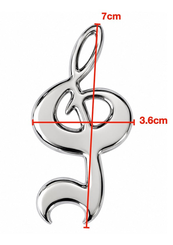 Chrome Metal Treble Clef Bottle Opener in Drawstring Blue Lace Pouch
