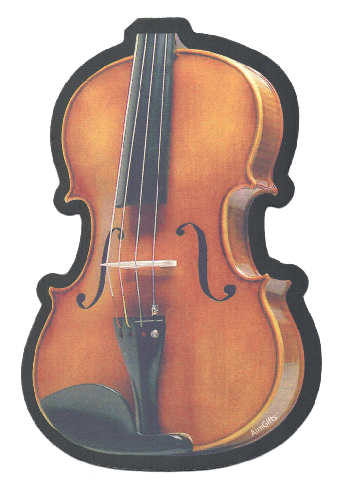 Die Cut Violin Computer Mouse Pad Fabric Top &amp; Rubber Base