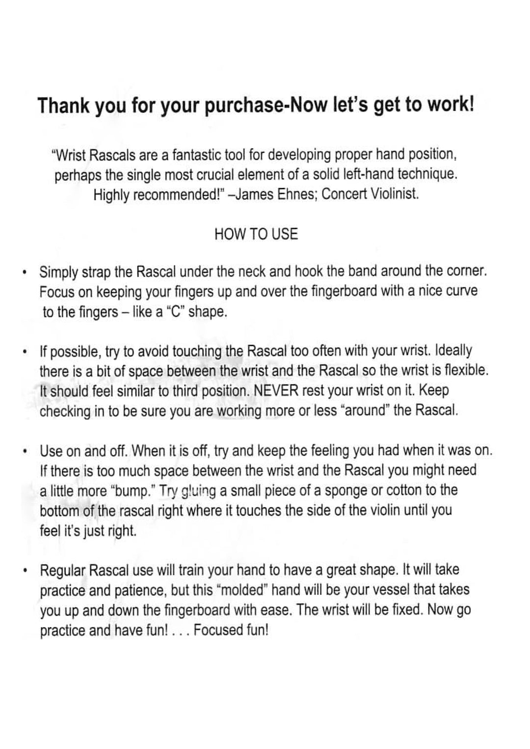 Wrist Rascal Violin &amp; Viola Left Hand Posture Developing Correcting Aid